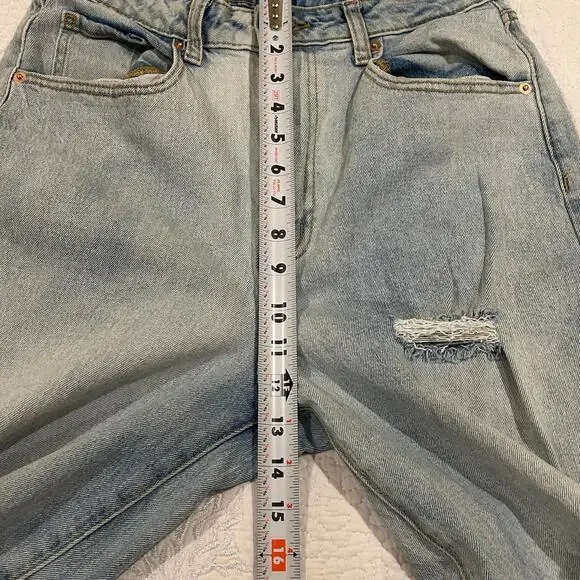 Baggy Jeans Women 8/29R Stone Wash Denim High Rise Distressed Streetwear - Picture 10 of 14